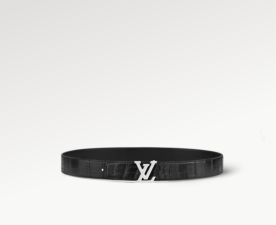Louis Vuitton Lv Heritage Reversible Classic 35 Mm Black Crocodile Leather Pin Buckle Dress Belt M8265T