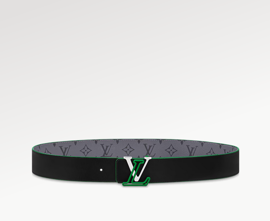 Louis Vuitton Lv Line reversível clássico 40 mm de lona verde com fivela de cinto casual M0723U