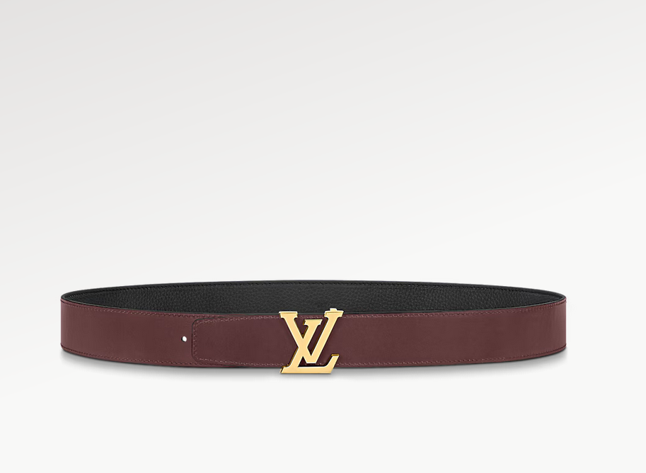 Louis Vuitton Lv Heritage reversível clássico 35 mm couro preto com fivela e cinto social M8205T