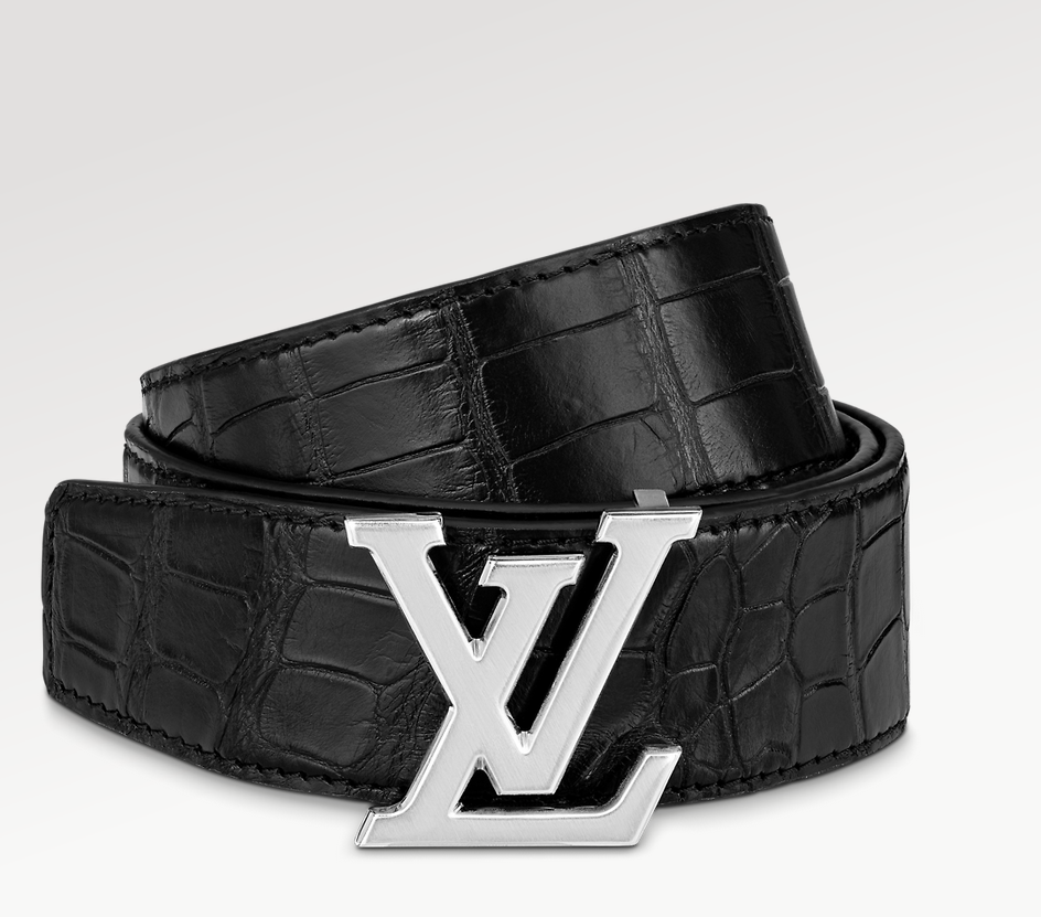 Louis Vuitton Lv Heritage Reversible Classic 35 Mm Black Crocodile Leather Pin Buckle Dress Belt M8265T
