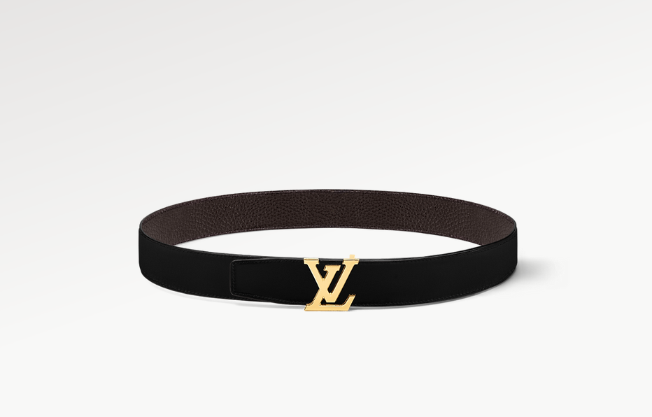 Louis Vuitton Lv Heritage reversível clássico 35 mm cinto de couro marrom profundo com fivela M8360T