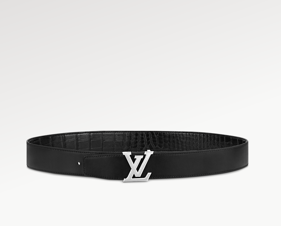 Louis Vuitton Lv Heritage Reversible Classic 35 Mm Black Crocodile Leather Pin Buckle Dress Belt M8265T
