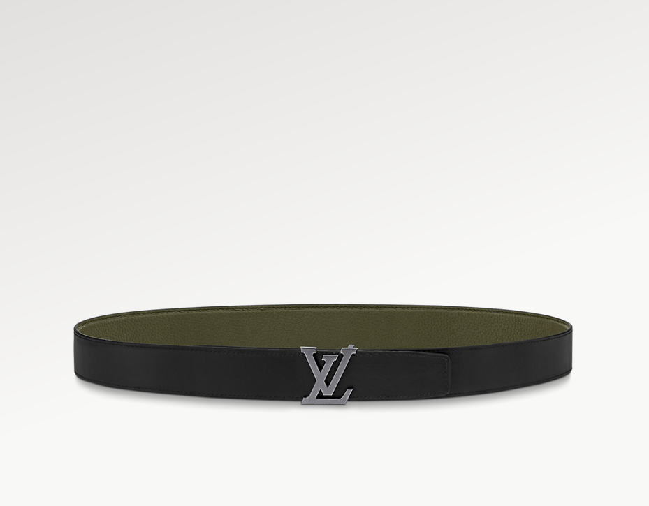 Louis Vuitton Lv Heritage Reversível Clássico 35 Mm Cinto Vestido com Fivela de Couro Verde M0679T