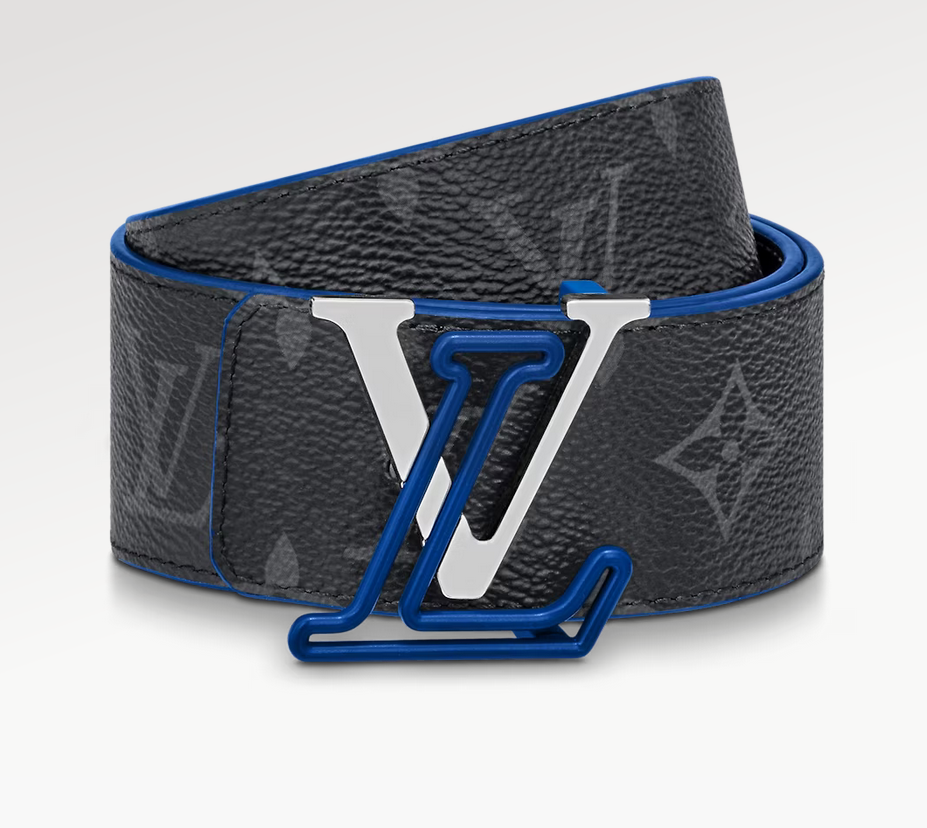 Louis Vuitton Lv Line Reversible Classic 40 Mm Blue Canvas Pin Buckle Casual Belt M0721U