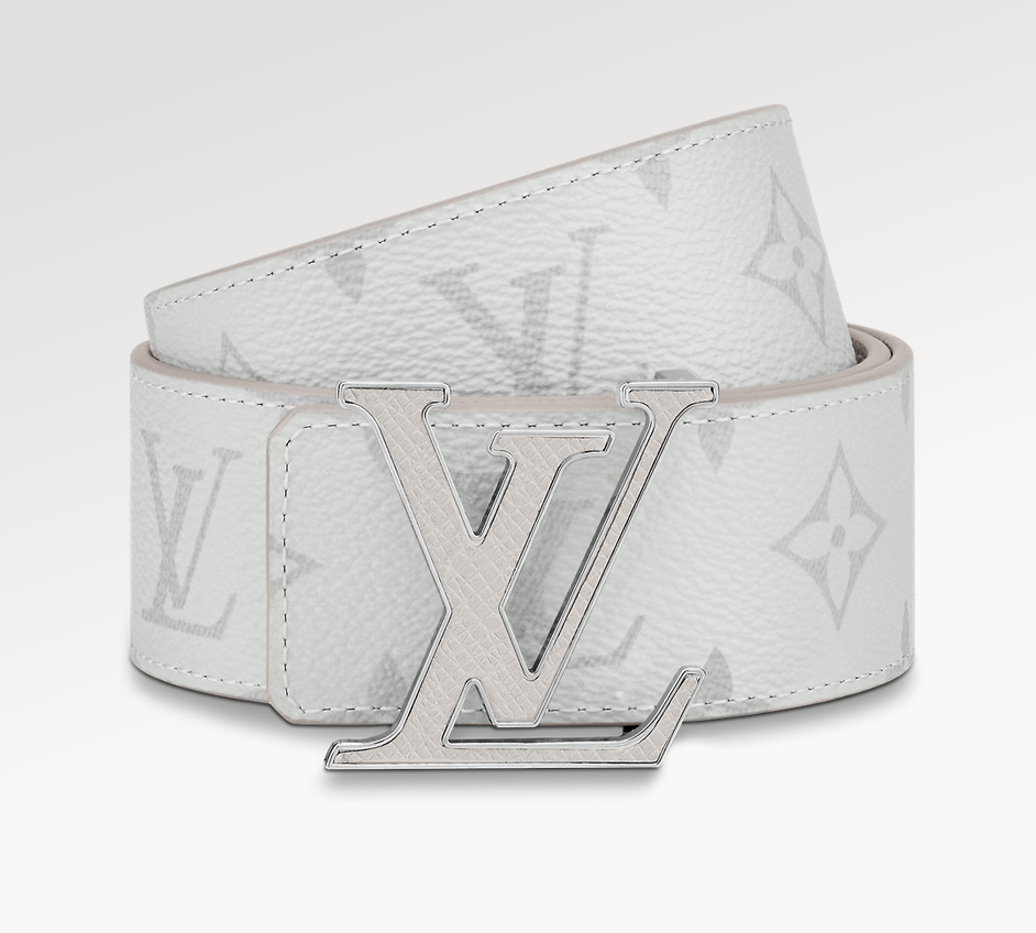 Louis Vuitton Lv Initiales Réversible Nouveau 40 Mm Toile Blanche Boucle Ardillon Ceinture Décontractée M0158U