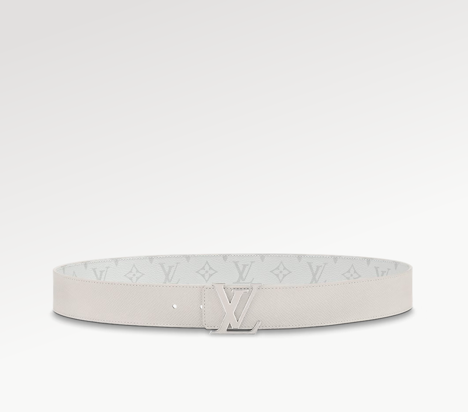 Louis Vuitton Lv Initiales Réversible Nouveau 40 Mm Toile Blanche Boucle Ardillon Ceinture Décontractée M0158U