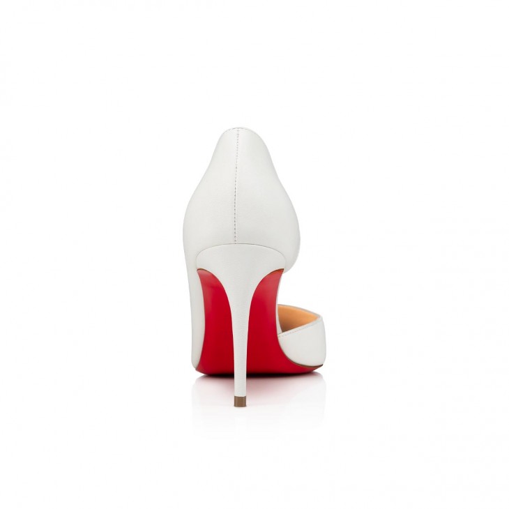 Christian Louboutin Iriza Classic 85 Mm White Nappa Leather Pointed Toe Pump Heels 1210648W222