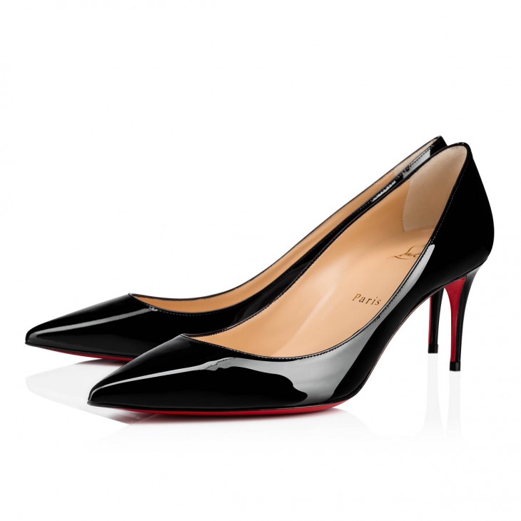 Christian Louboutin Kate Classic 70 Mm Black Patent Calf Leather Pointed Toe Pump Heels 3191451BK01