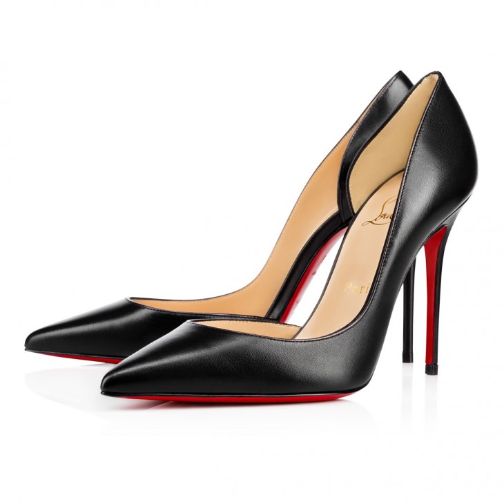 Christian Louboutin Iriza Classic 100 Mm Black Nappa Leather Pointed Toe Pump Heels 3160523BK01