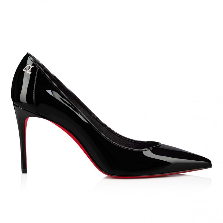 Christian Louboutin Sporty Kate Classic 85 Mm Black Patent Calf Leather Pointed Toe Pump Heels 1221056B439