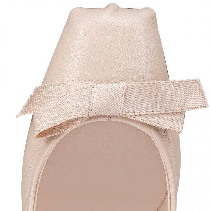 Christian Louboutin Mamaflirt Classic 30 Mm Beige Nappa Leather Square Toe Pump Heels 1240204F608