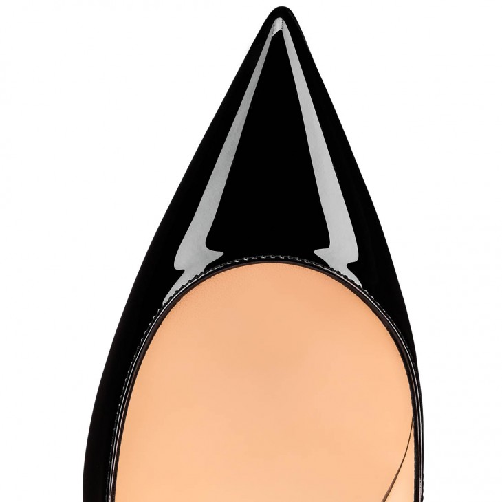 Christian Louboutin Kate Classic 100 Mm Black Patent Calf Leather Pointed Toe Pump Heels 3191411BK01