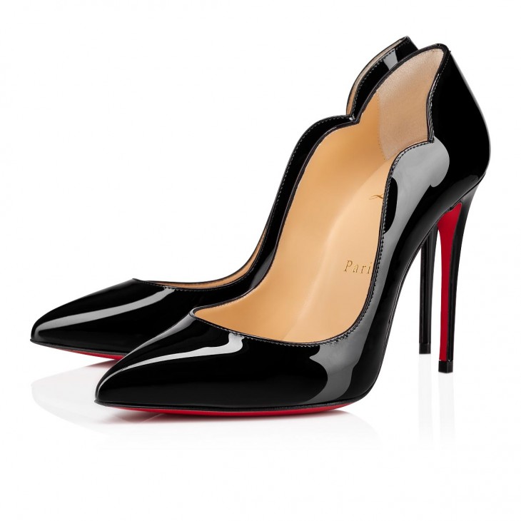 Christian Louboutin Hot Chick Classic 100 Mm Black Patent Calf Leather Pointed Toe Pump Heels 1190911BK01