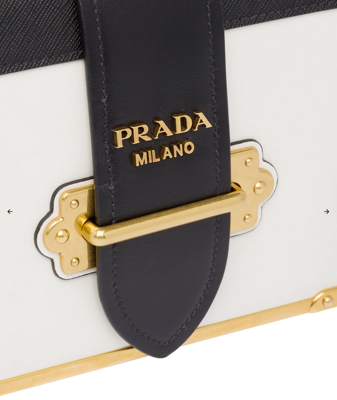 کیف شانه ای زنانه با پوست گوساله سفید کلاسیک Prada Cahier 1bd045