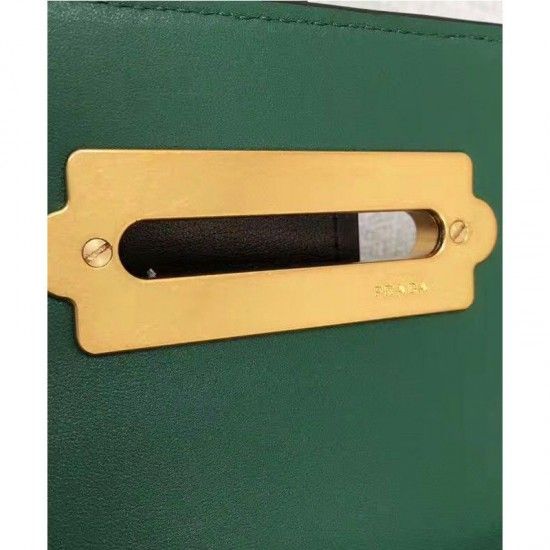 کیف شانه دار زنانه با پوست گوساله سبز کاربردی Prada Cahier 1bl004