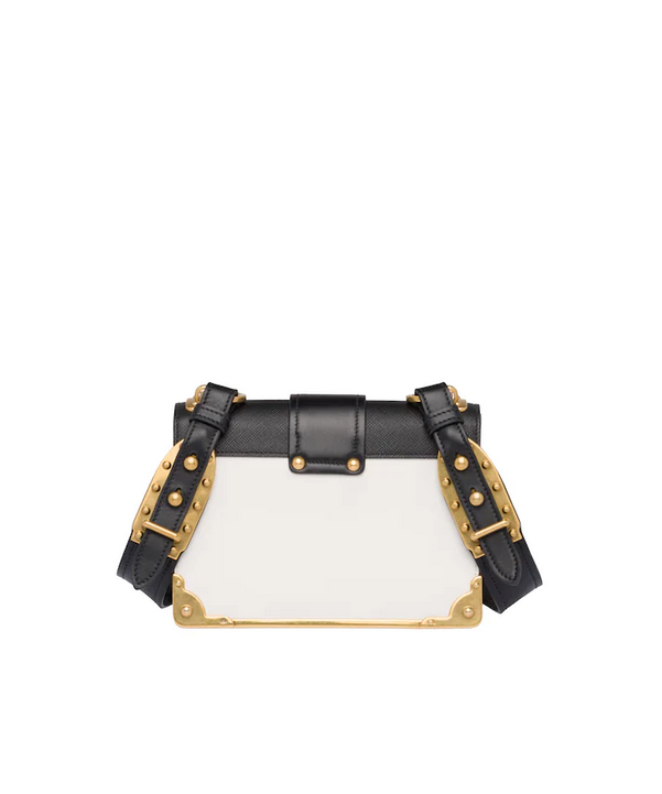 Prada Cahier Classic White Calfskin Women Flap Shoulder Bag 1bd045