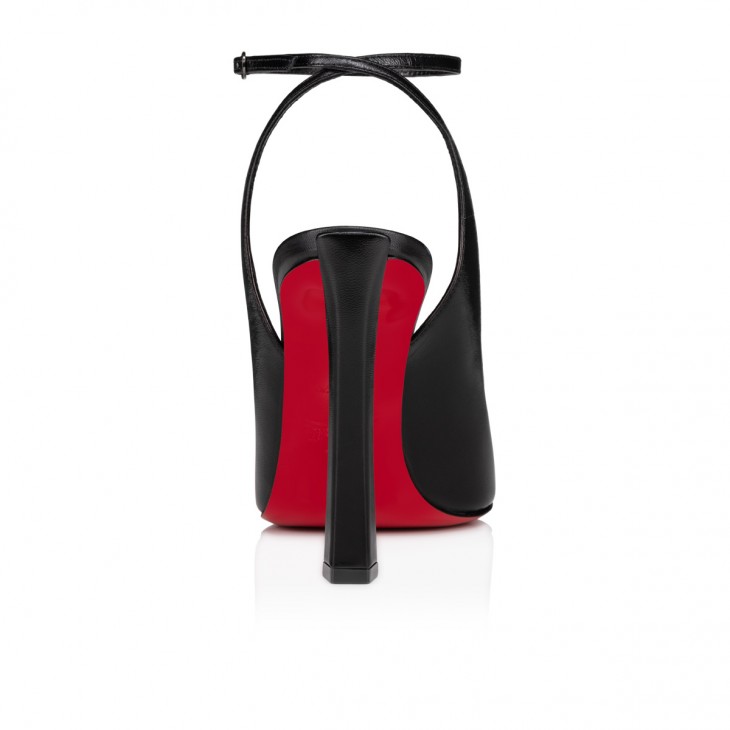 Christian Louboutin 콘도라 클래식 100mm 블랙 가죽 포인티드 토 펌프 힐 3230741B439