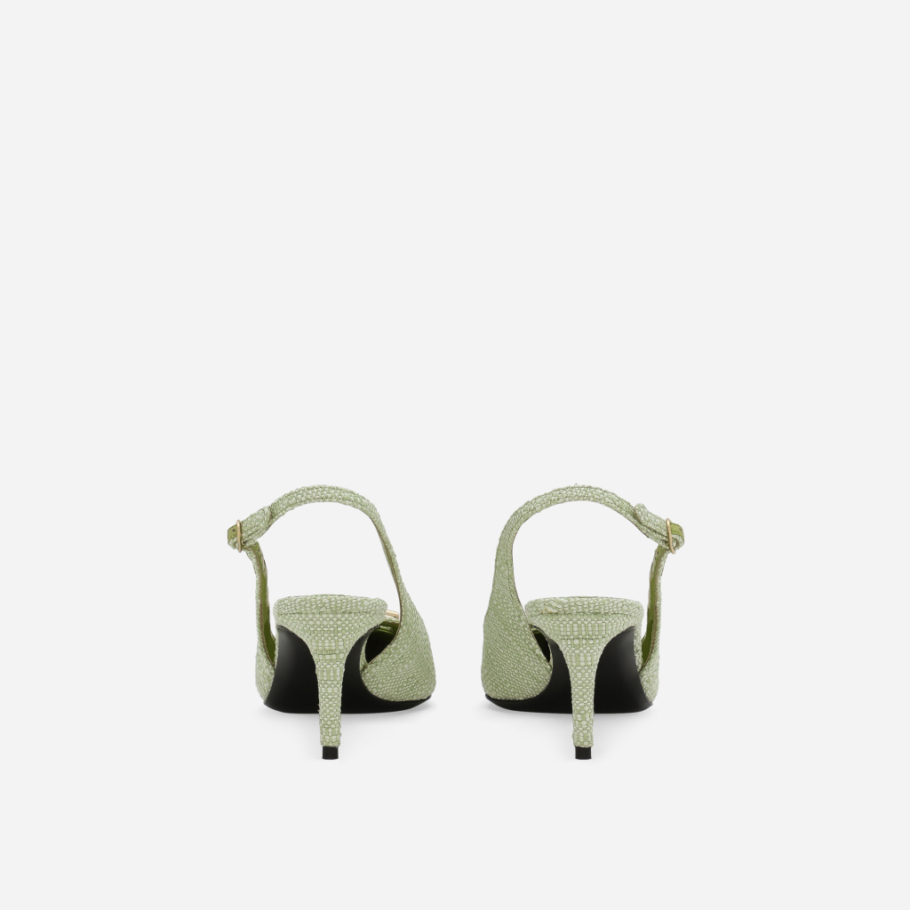 Dolce&Gabbana Lollo Slingback 60 Mm Green Raffia Pump Heels CG0710AR344