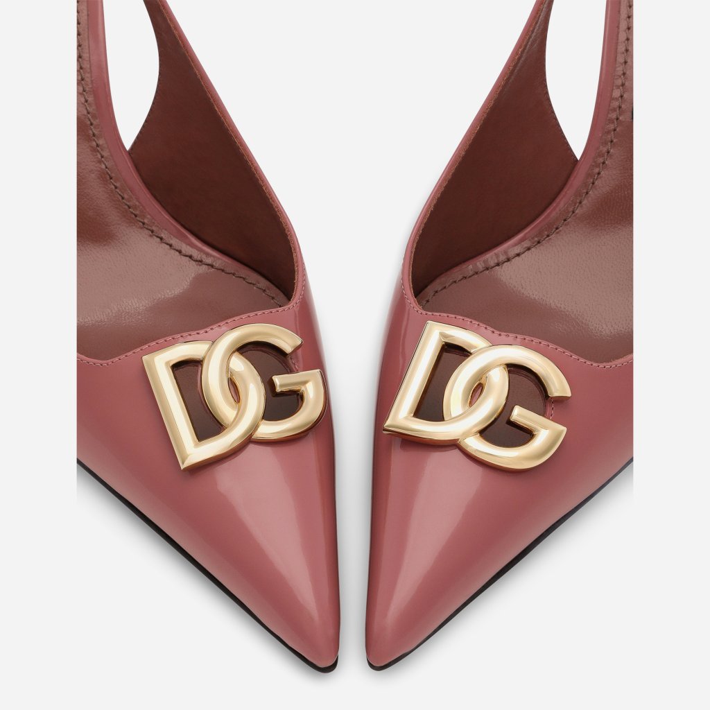 Dolce&Gabbana Lollo Slingback 60 Mm Pink Polished Bullhide Leather Pump Heels CG0710A1037