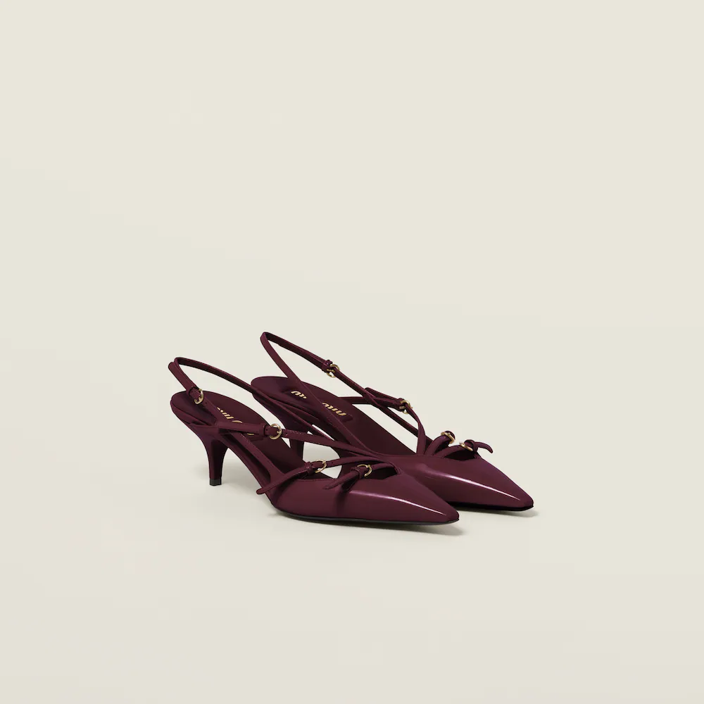 Miu Miu The Icons Individual 55 Mm Burgundy Patent Leather Pump Heels 5I013E_069_F0D27_F_M055