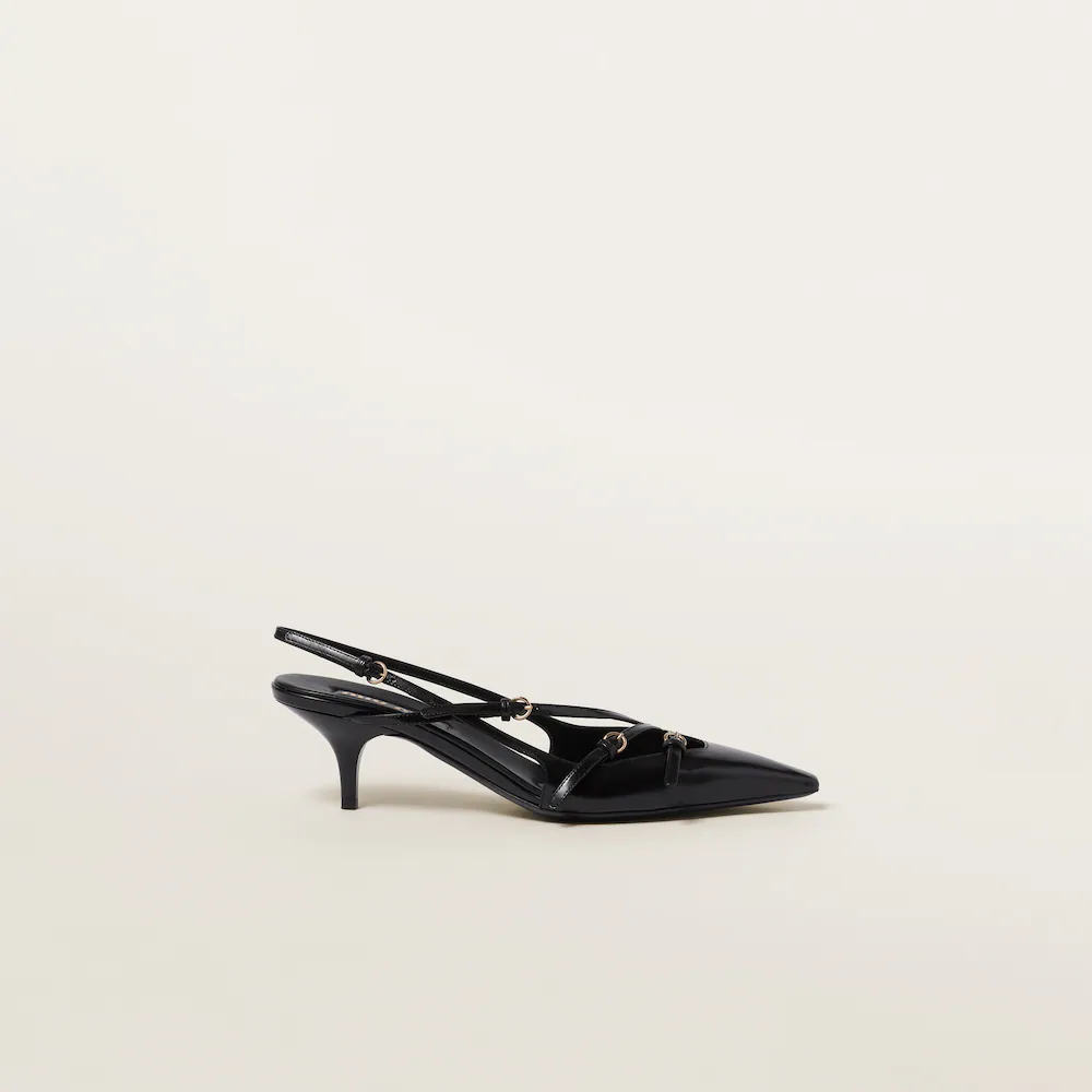 Miu Miu The Icons Individual 55 Mm Black Patent Leather Pump Heels 5I013E_055_F0002_F_M055