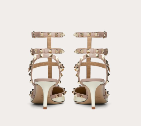 Valentino Rockstud Classic 65 Mm White Leather Pointed Toe Pump Heels WS0375VNWL62