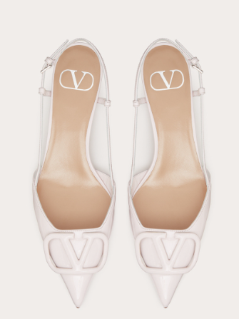 Valentino Vlogo Signature 40 Mm Pink Patent Leather Pointed Toe Pump Heels WS0Q70TMKY9U