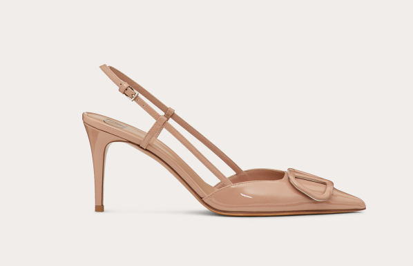 Valentino Vlogo Signature 80 Mm Coral Patent Leather Pointed Toe Pump Heels WS0R01TMKGF9