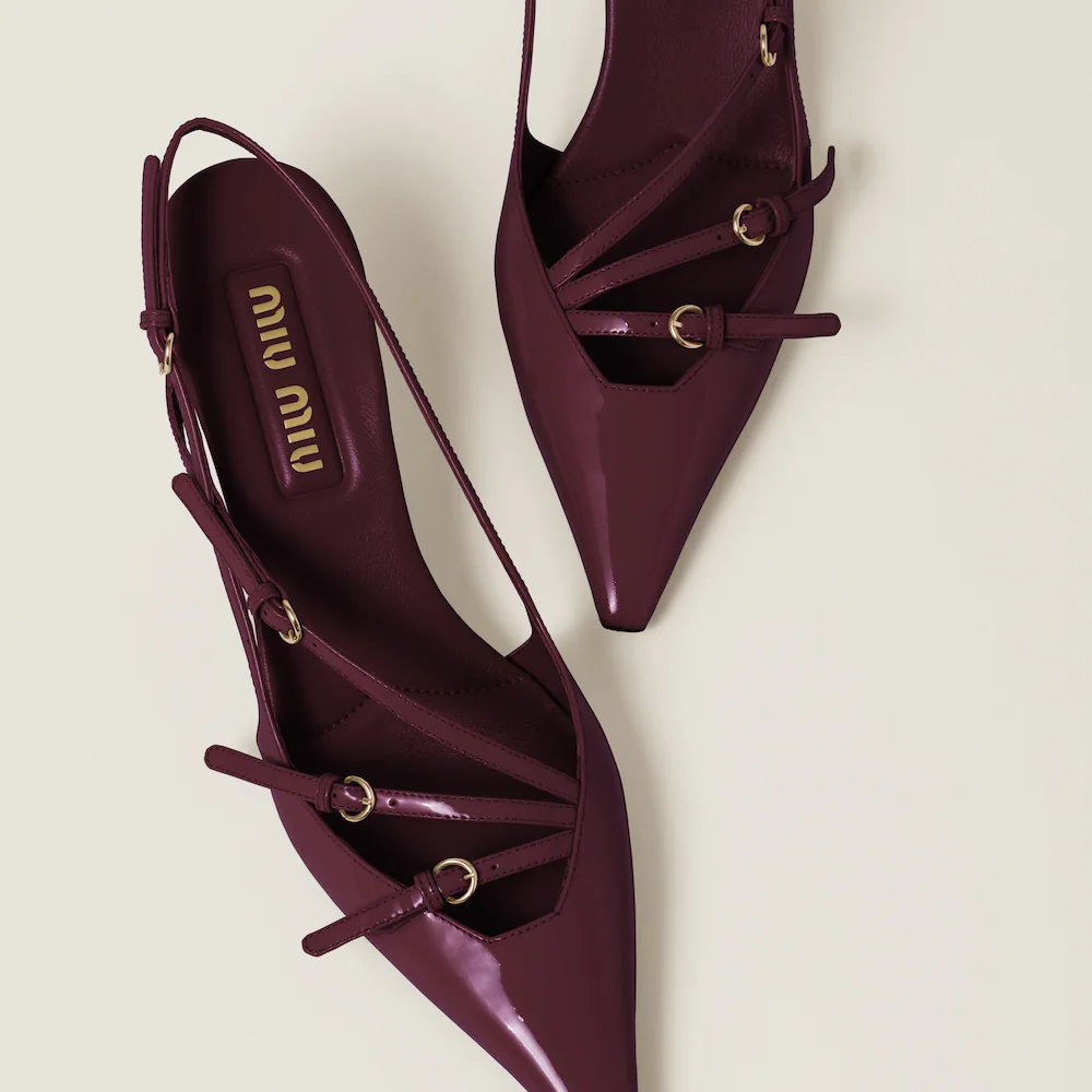 Miu Miu The Icons Individual 55 Mm Burgundy Patent Leather Pump Heels 5I013E_069_F0D27_F_M055
