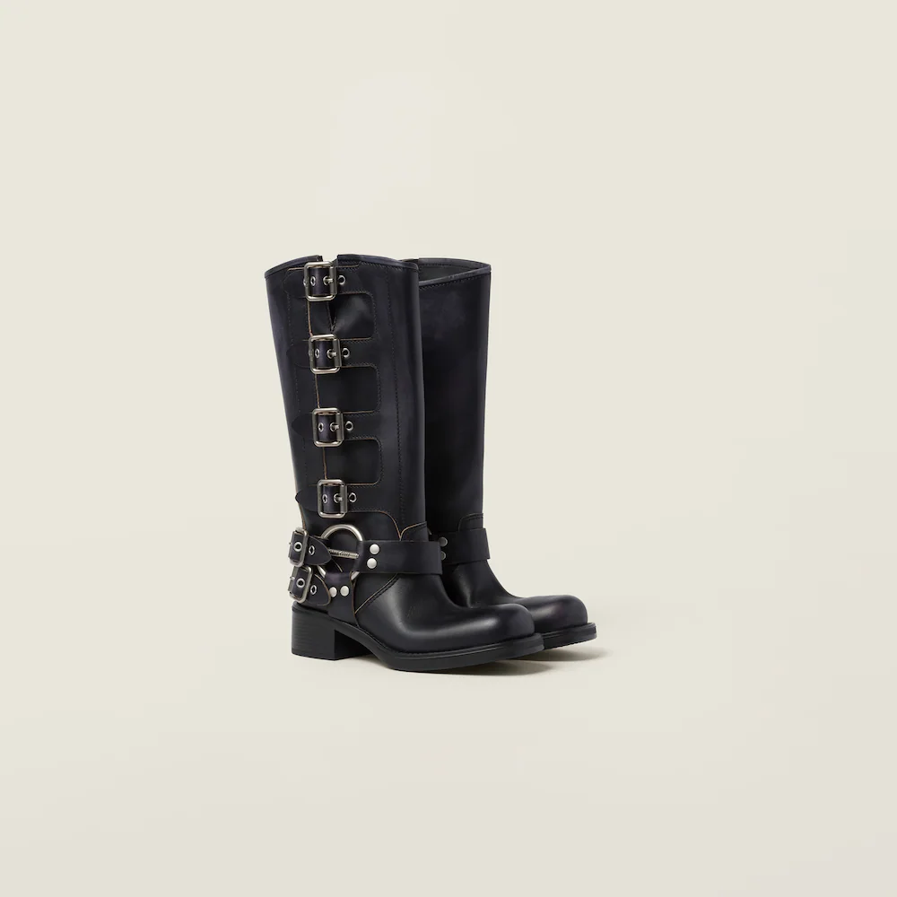 Miu Miu The Icons Exquisite Black Leather Boots 5W792D_3F33_F0002_F_A050