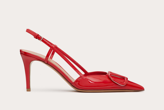 Valentino Vlogo Signature 80 Mm Red Patent Leather Pointed Toe Pump Heels WS0R01TMKJU5