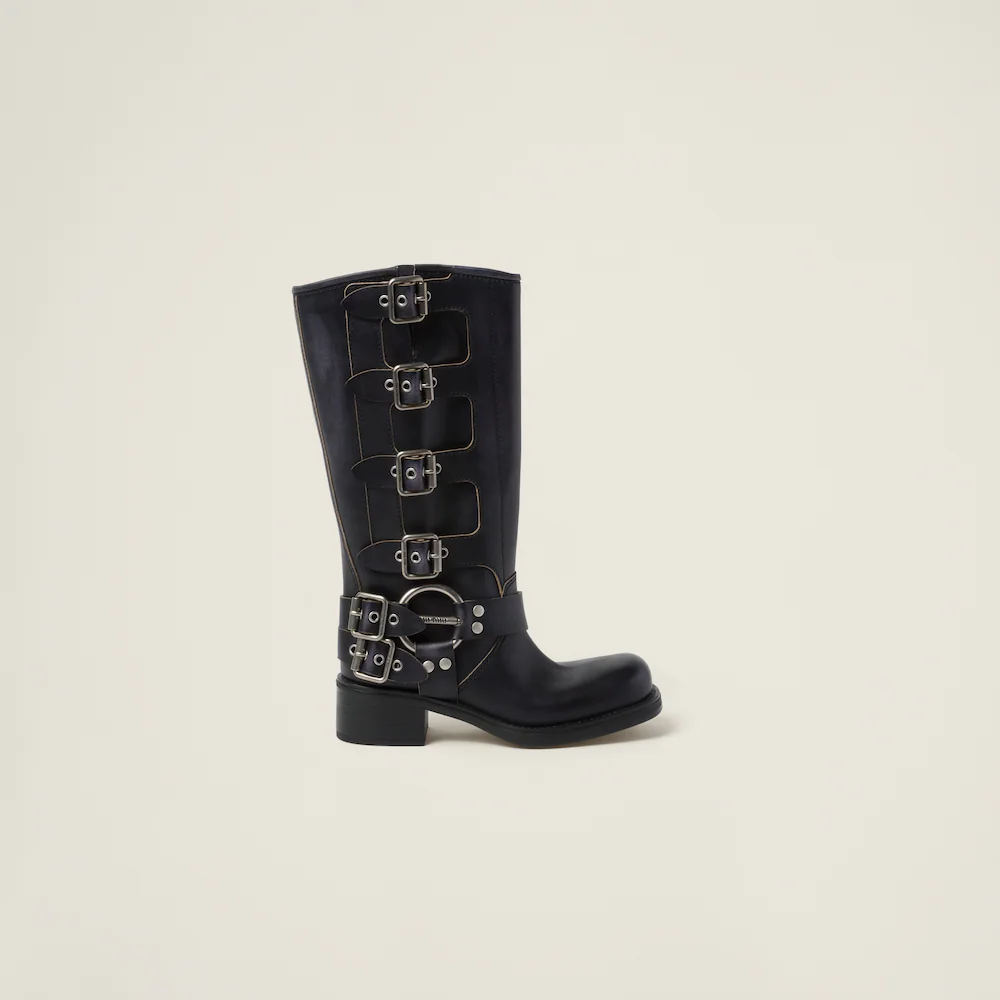 Miu Miu The Icons Exquisite Black Leather Boots 5W792D_3F33_F0002_F_A050