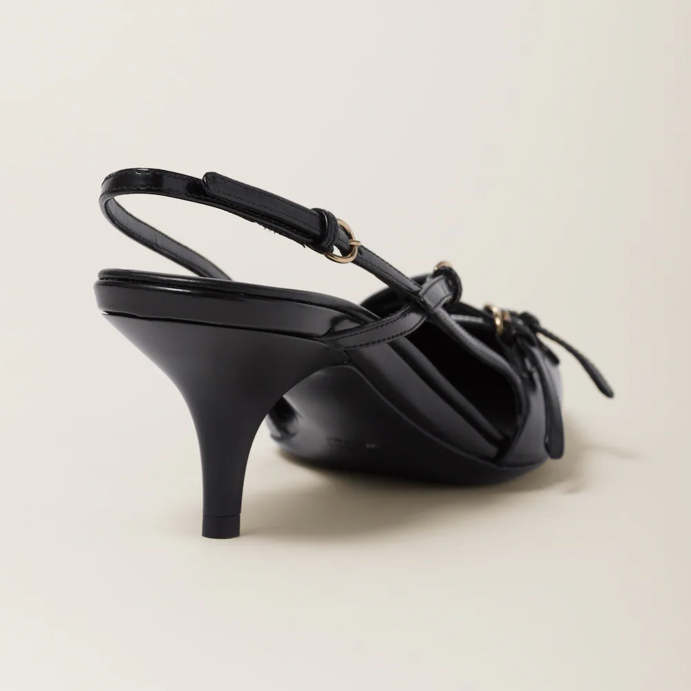 Miu Miu The Icons Individual 55 Mm Black Patent Leather Pump Heels 5I013E_055_F0002_F_M055
