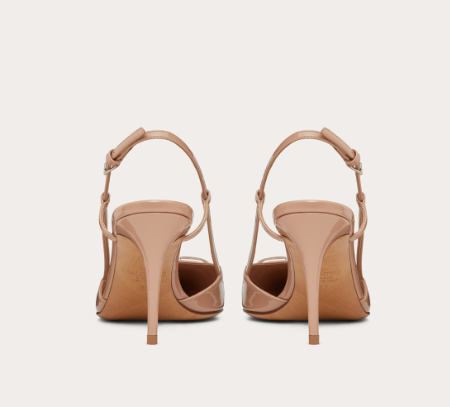 Valentino Vlogo Signature 80 Mm Coral Patent Leather Pointed Toe Pump Heels WS0R01TMKGF9