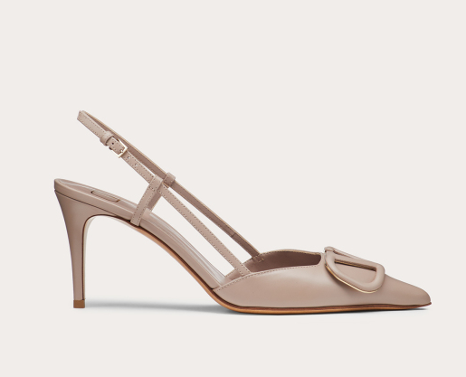 Valentino Vlogo Signature 80 Mm Nude Bullhide Leather Pointed Toe Pump Heels WS0R01MZFP45