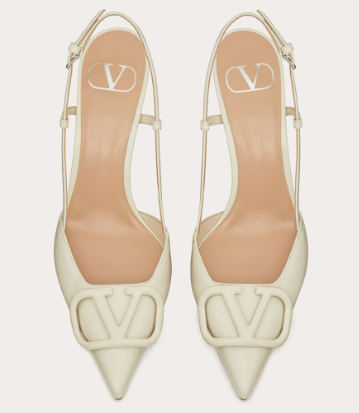 Valentino Vlogo Signature 80 Mm White Patent Leather Pointed Toe Pump Heels WS0R01TMKI16