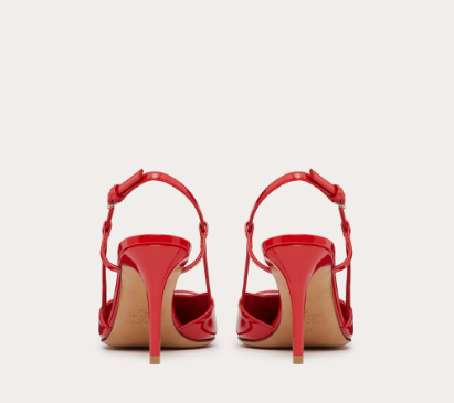 Valentino Vlogo Signature 80 Mm Red Patent Leather Pointed Toe Pump Heels WS0R01TMKJU5