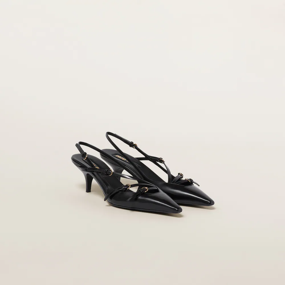 Miu Miu The Icons Individual 55 Mm Black Patent Leather Pump Heels 5I013E_055_F0002_F_M055