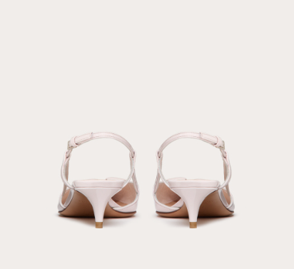 Valentino Vlogo Signature 40 Mm Pink Patent Leather Pointed Toe Pump Heels WS0Q70TMKY9U