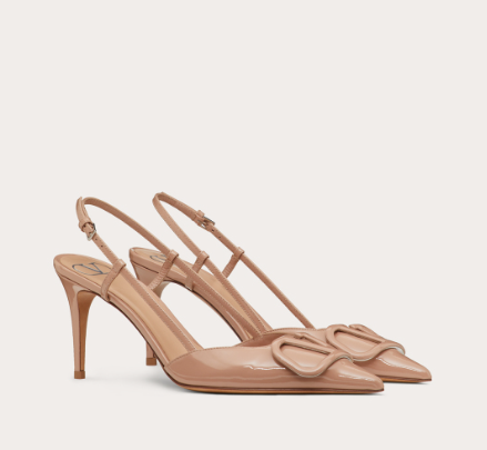 Valentino Vlogo Signature 80 Mm Coral Patent Leather Pointed Toe Pump Heels WS0R01TMKGF9