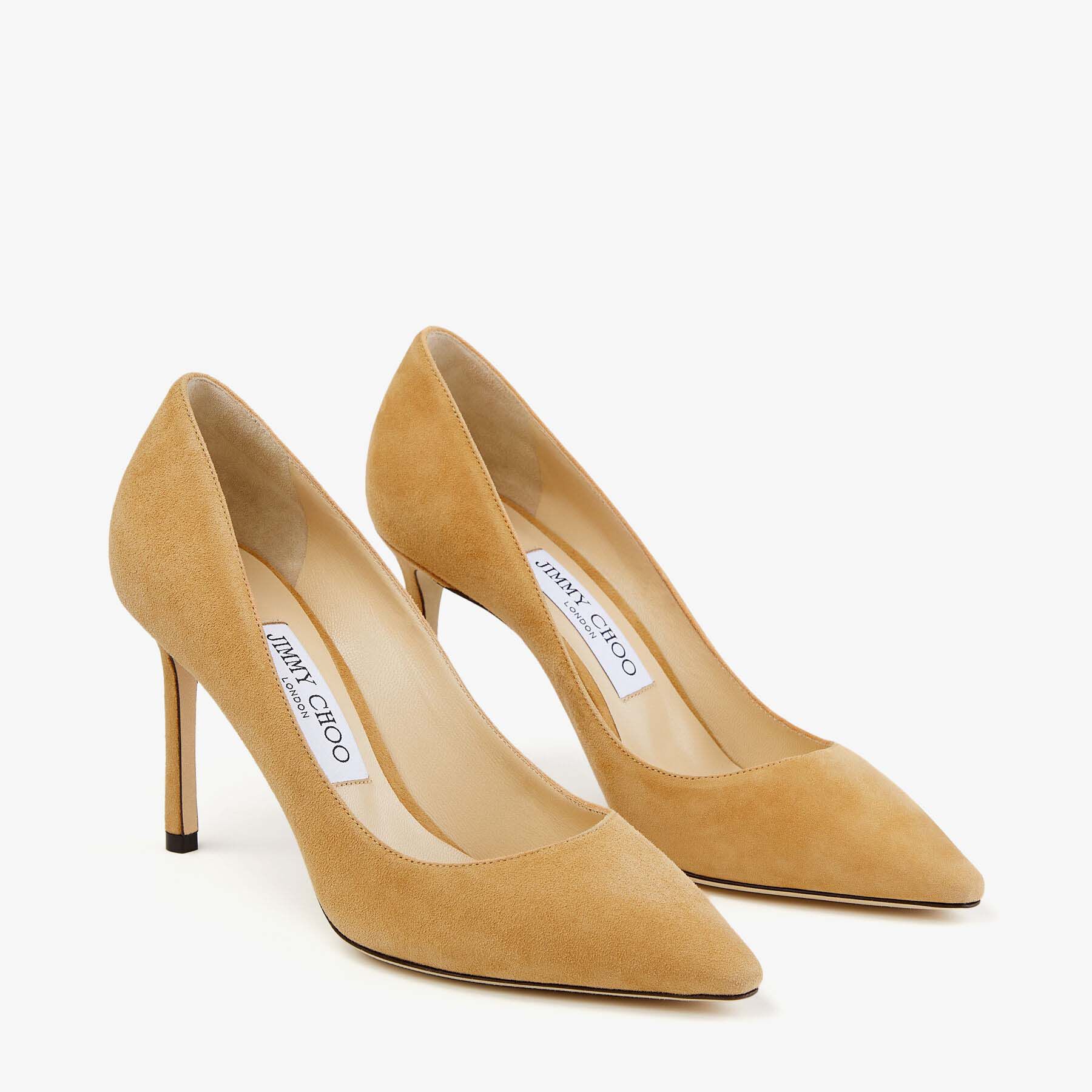 Jimmy Choo Romy Classic 85 Mm Yellow Suede Pointed Toe Pump Heels  ROMY85SUE