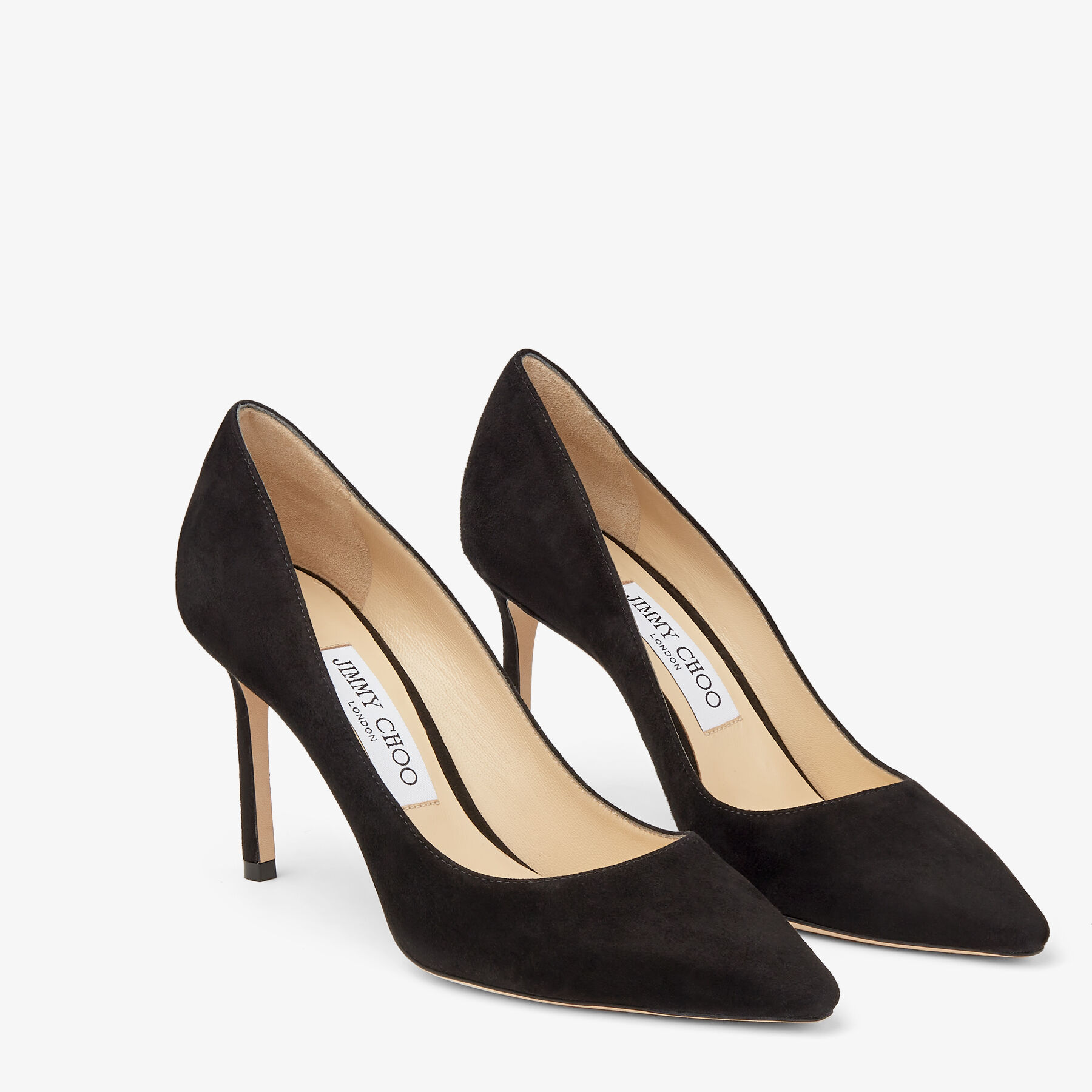 Jimmy Choo Romy Classic 85 Mm Black Suede Pointed Toe Pump Heels  ROMY85SUE