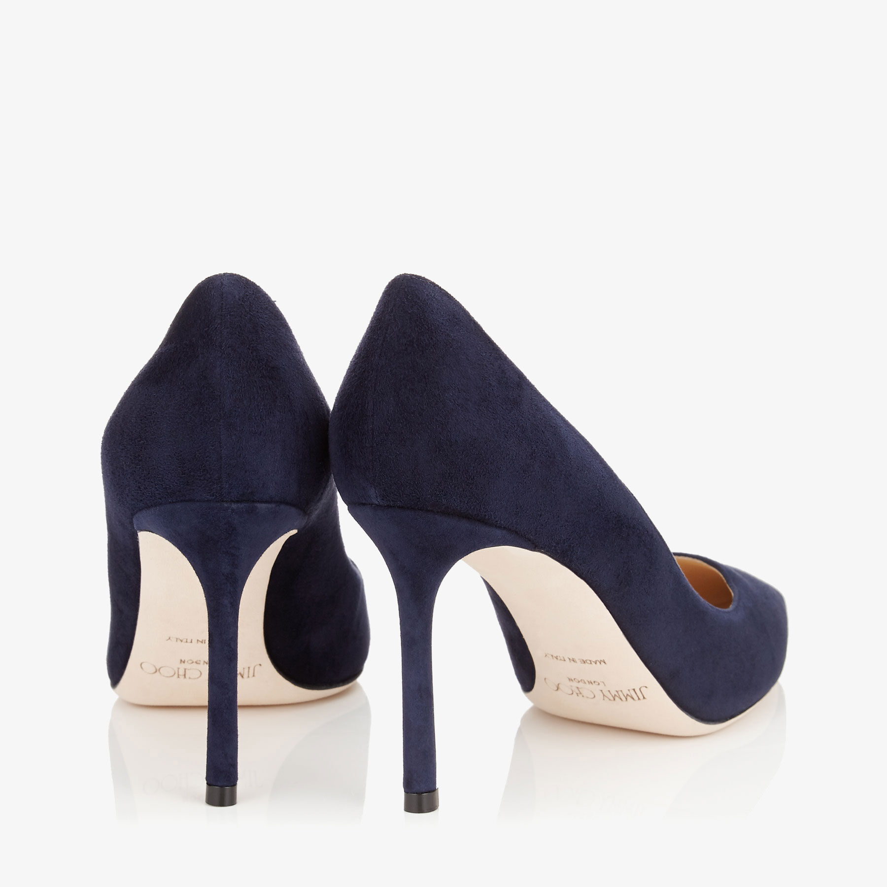 Jimmy Choo Romy Classic 85 Mm Navy Suede Pointed Toe Pump Heels  ROMY85SUE