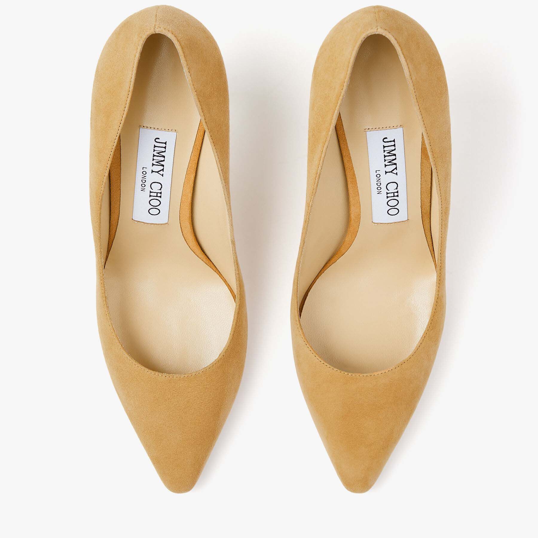 Jimmy Choo Romy Classic 85 Mm Yellow Suede Pointed Toe Pump Heels  ROMY85SUE