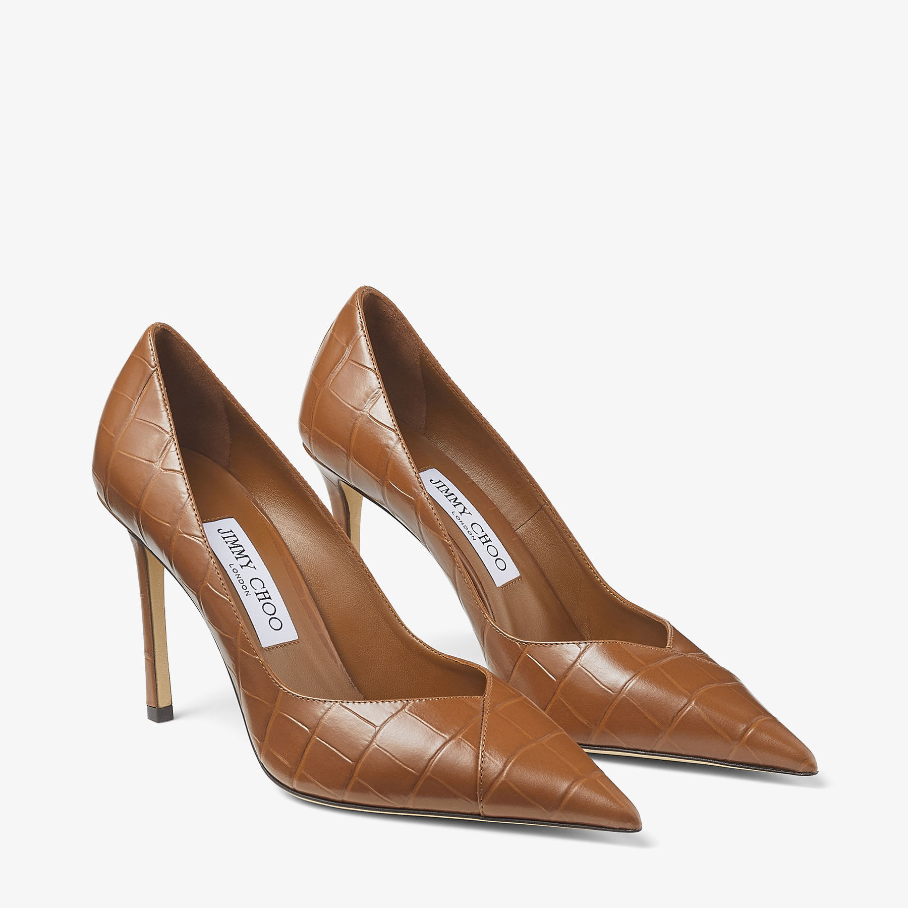 Jimmy Choo Cass Classic 95 Mm Tan Leather Pointed Toe Pump Heels CASS95CQX