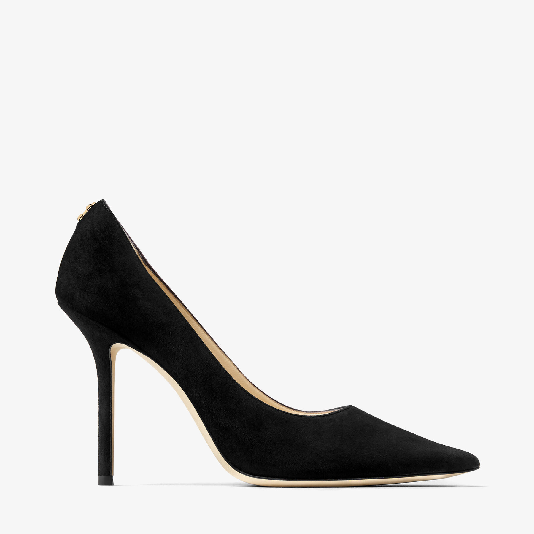 Jimmy Choo Love Classic 100 Mm Black Suede Pointed Toe Pump Heels LOVE100BWJ