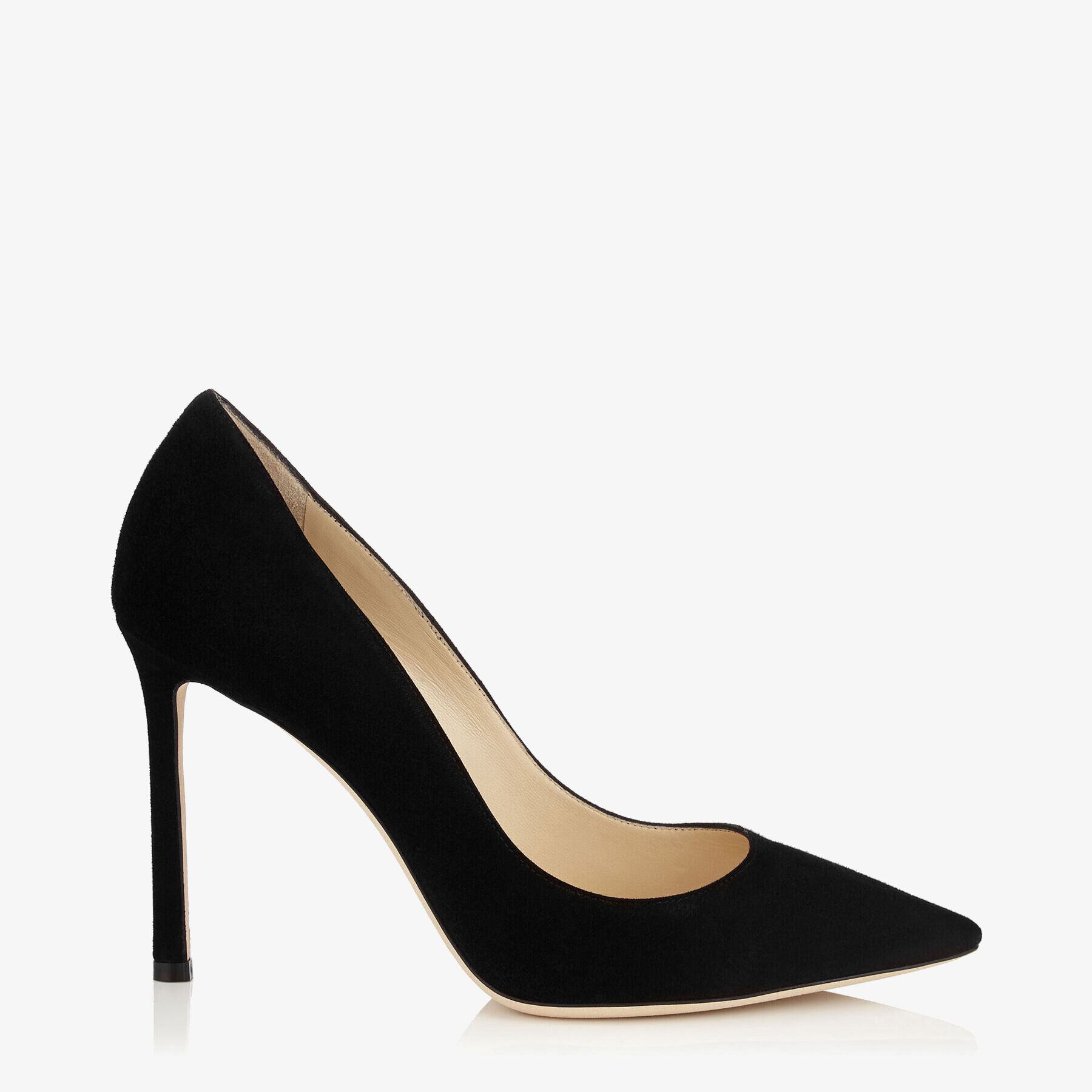 Jimmy Choo Romy Classic 100 Mm Black Suede Pointed Toe Pump Heels ROMY100SUE
