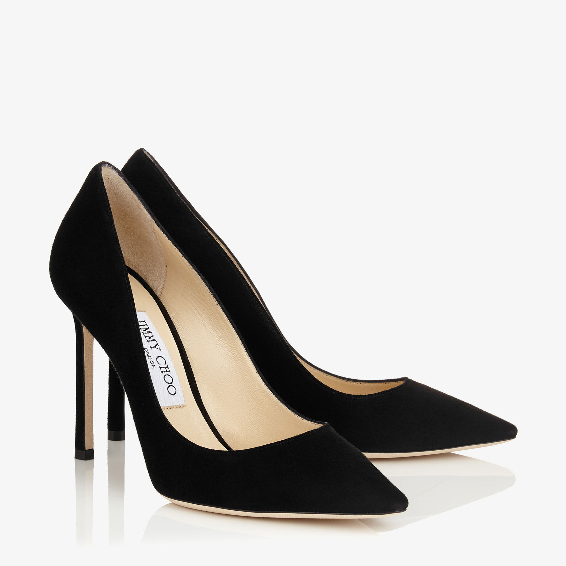 Jimmy Choo Romy Classic 100 Mm Black Suede Pointed Toe Pump Heels ROMY100SUE