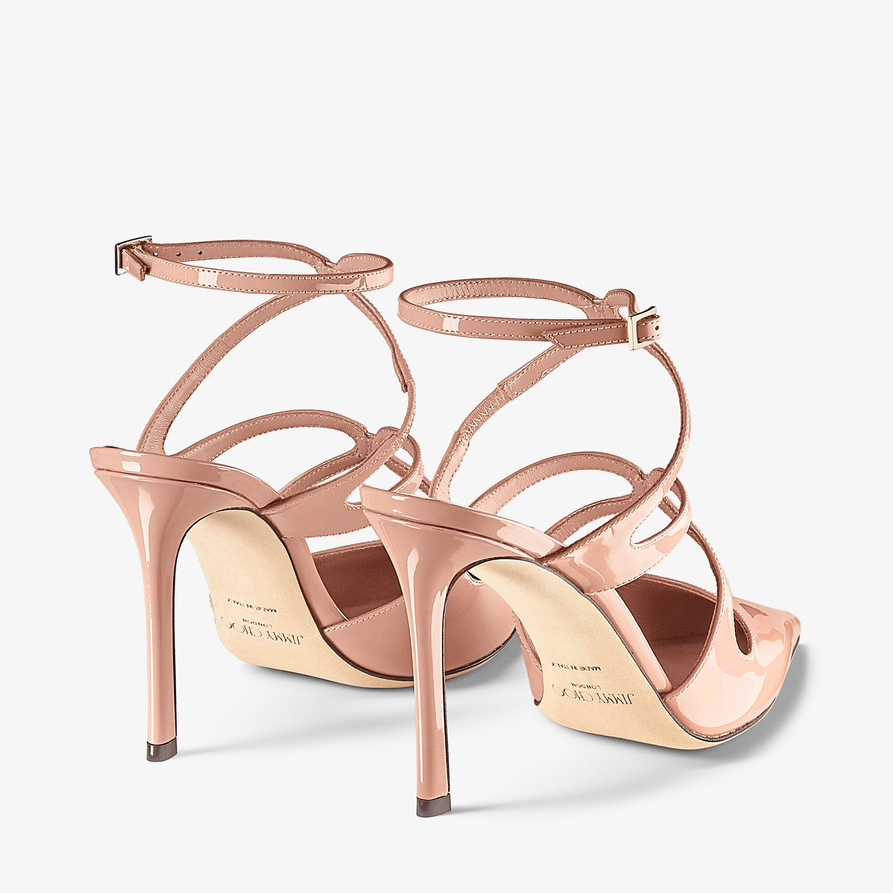 Jimmy Choo Azia Classic 95 Mm Pink Patent Leather Pointed Toe Pump Heels AZIAPUMP95PAT