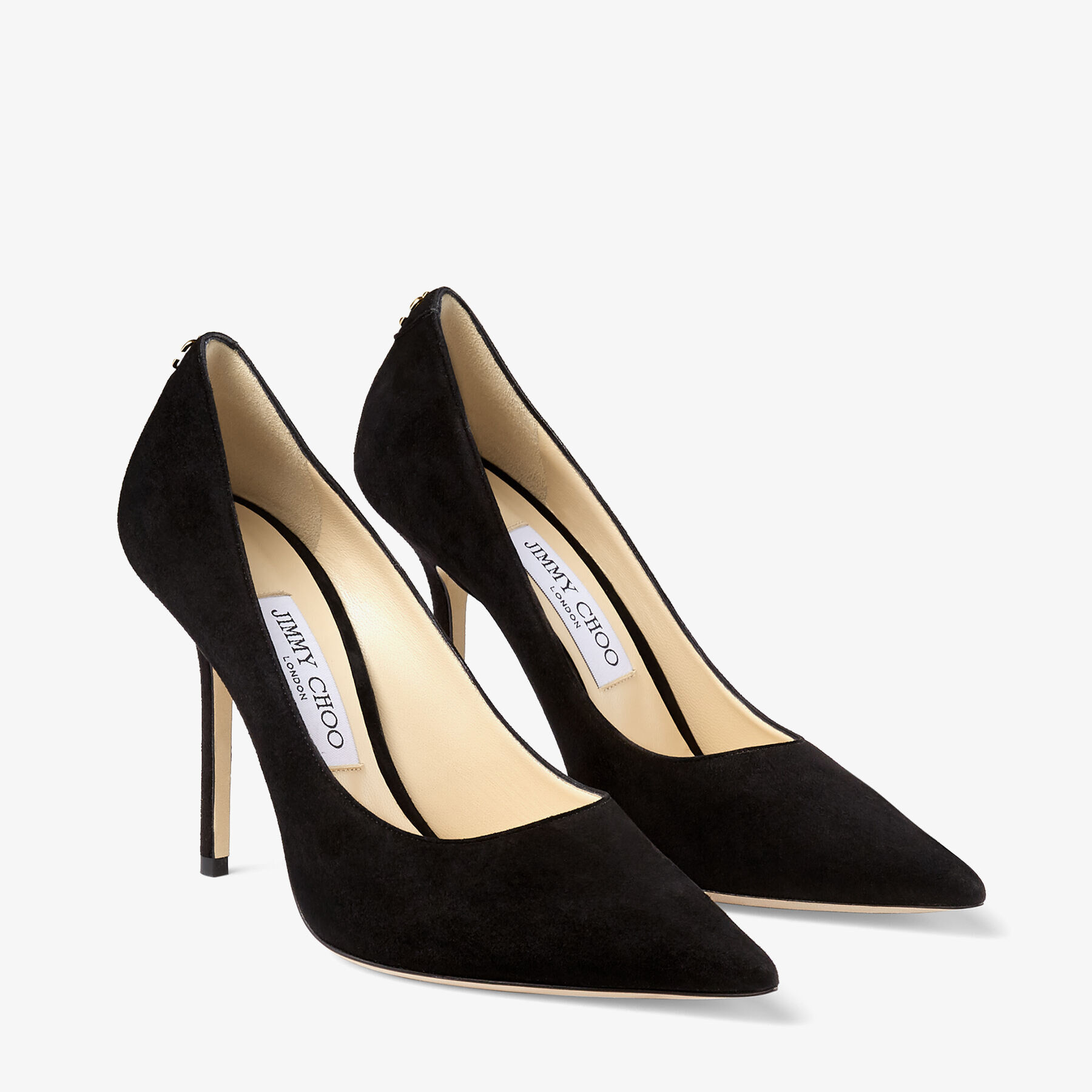 Jimmy Choo Love Classic 100 Mm Black Suede Pointed Toe Pump Heels LOVE100BWJ